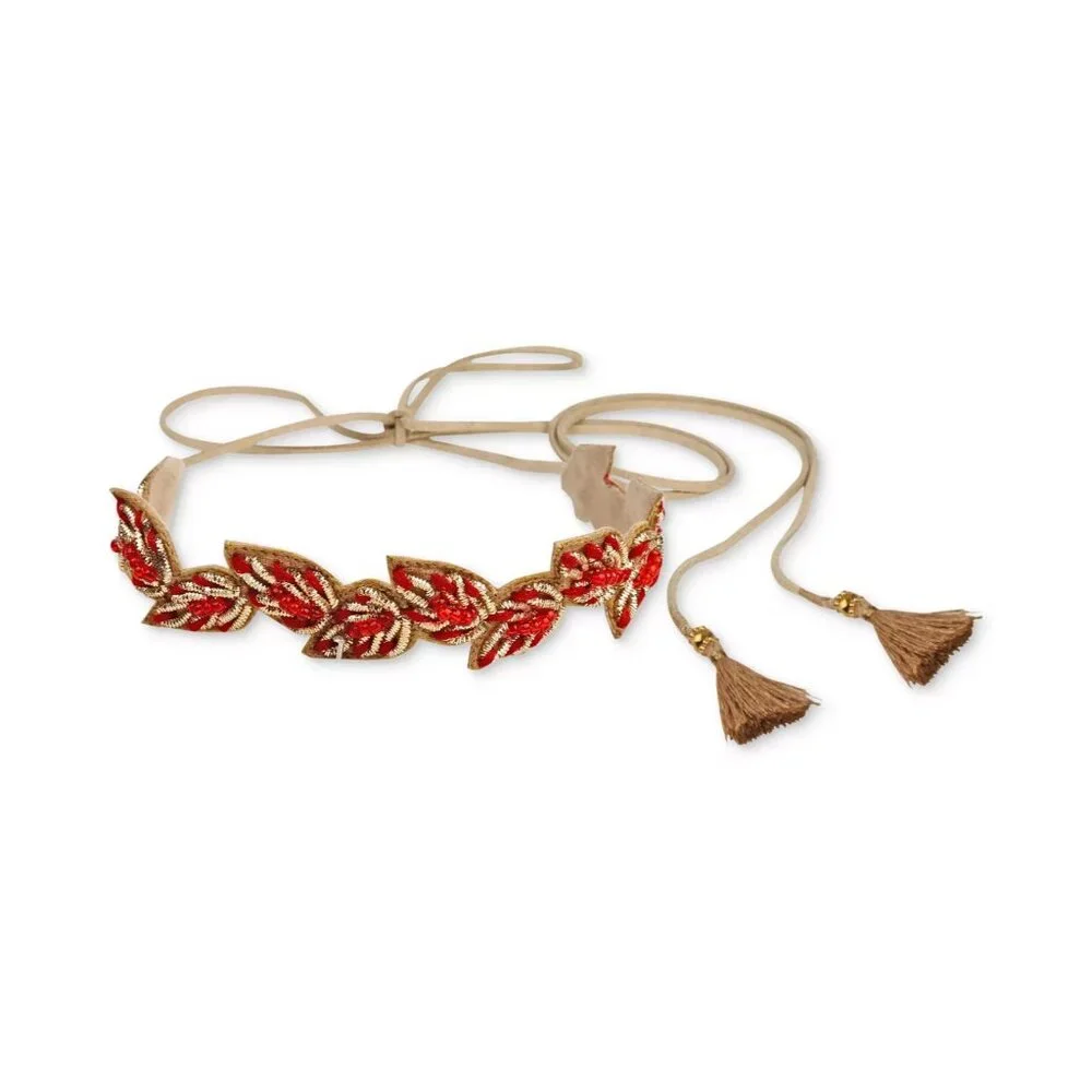 Deepa Two-Tone Bead & Tassel Hair Tie Wrap - Picture 1 of 1